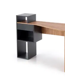 Pracovní stoly Psací stůl CONTI Halmar Antracit / dub wotan