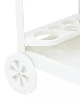 Kuchyňské linky Nápojový vozík plast Dekorhome Bílá
