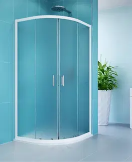 Sifony k pračkám MEREO Kora sprchový set: sprchový kout R550, bílý ALU, sklo Grape, 90 cm, vanička, sifon CK35101ZN