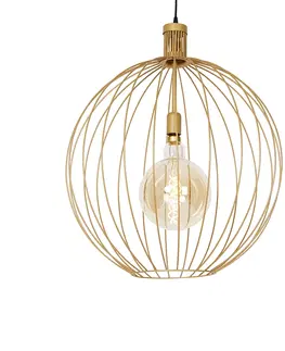Zavesna svitidla Designová závěsná lampa zlatá 60 cm - Wire Dos