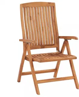 Zahradní židle Zahradní židle 2 ks teak / látka Dekorhome Černá