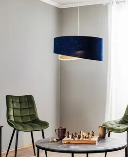 Závěsná světla Maco Design Závěsná lampa Vivien tříbarevná modrá/béžová/zlatá