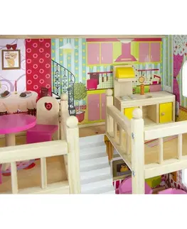 Dřevěné hračky Bino Dětský dřevěný domeček s nábytkem