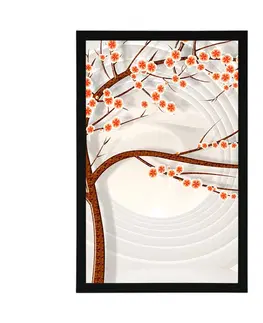 Abstraktní a vzorované Plakát moderní strom na abstraktním pozadí