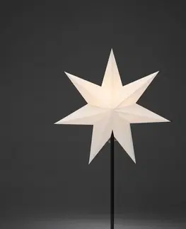 Vánoční světelná hvězda Konstsmide Christmas Dekorační papírová hvězda, 7 cípů bílá výška 65 cm