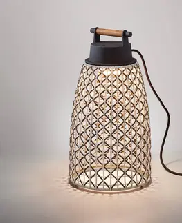 Venkovní designová světla Bover Stolní lampa Bover Nans M/49 LED pro venkovní použití, hnědá