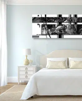 Černobílé obrazy Obraz luxusní abstrakce v černobílém provedení