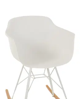 Jídelní stoly Bílá plastová houpací židle Swing - 69*56*79 cm J-Line by Jolipa 1593