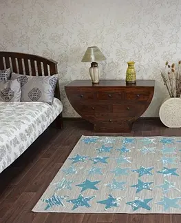 Koberce a koberečky Dywany Lusczow Kusový koberec LISBOA 27219/754 hvězda tyrkysový, velikost 160x230