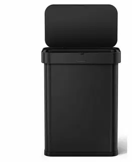 Odpadkové koše Simplehuman Obdélníkový bezdotykový koš s hlasovým a pohybovým ovládáním 58 l, černá