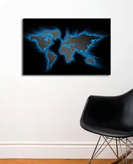 Obrazy Wallity Obraz s LED osvětlením OBRYSY MAPY 35 45 x 70 cm
