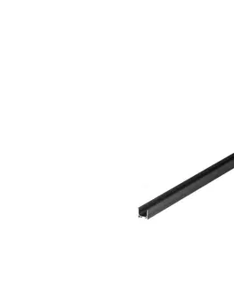 Profily SLV BIG WHITE GRAZIA 10, profil na stěnu, LED, standard, drážkovaný, 2m, černý 1000465