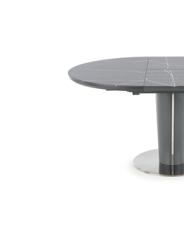 Jídelní stoly Jídelní stůl EVIJAN, šedý mramor /tmavě šedá