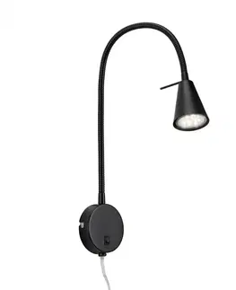 LED bodová svítidla BRILONER Flexibilní nástěnné svítidlo 45 cm 1xGU10 5W 400lm černá BRI 2082-015