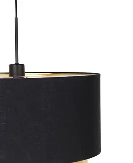 Zavesna svitidla Moderní závěsná lampa černá se zlatým duo stínem 47 cm - Combi