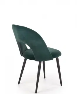 Židle HALMAR Čalouněná židle Ilija tmavě zelená/černá