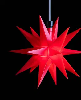 Vánoční světelná hvězda STERNTALER LED hvězda venkovní, 18cípá Ø12cm baterie, červená