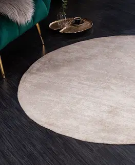 Koberce LuxD Designový kulatý koberec Rowan 150 cm béžový