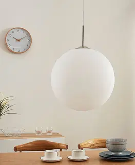 Závěsná světla Lindby Lindby Rhona závěsné světlo, opálová koule, 30 cm