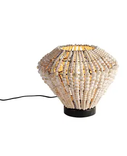 Stolni lampy Orientální stolní lampa béžová s korálky - Moti