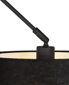 Zavesna svitidla Závěsná lampa s plátěným stínidlem černá 35 cm - Blitz I černá