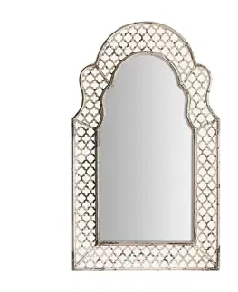 Luxusní a designová zrcadla Estila Provence luxusní nástěnné zrcadlo Melisandry s ozdobným rámem z kovu šedé barvy s patinou 130cm