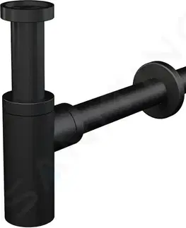 Sifony k pračkám Kielle Sifony Umyvadlový sifon, průměr 32 mm, kulatý, kov, matná černá 30901014