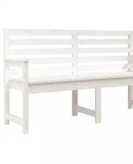 Zahradní lavice Zahradní lavice bílá 159,5 x 48 x 91,5 cm masivní borové dřevo