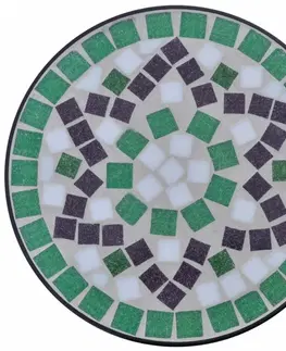Zahradní stolky Mozaikový stolek na květiny keramika Dekorhome Cihlová