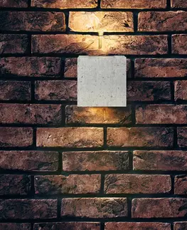 Venkovní nástěnná svítidla Lucande Betonově šedá venkovní nástěnná LED svítilna Riak