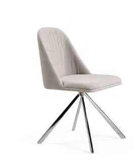 Luxusní jídelní židle Estila Designová otočná jídelní židle Urbano s chromovými nožičkami šedá 82cm
