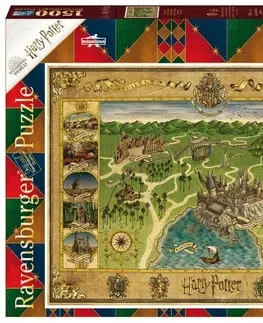 Hračky puzzle RAVENSBURGER - Harry Potter: Mapa Bradavic 1500 dílků