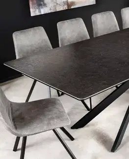 Jídelní stoly LuxD Roztahovací keramický stůl Halia 160-200 cm mramor antracit