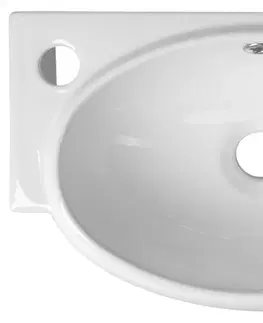 Umyvadla SAPHO RIBERA keramické umývátko rohové 43x28,5 cm, otvor pro baterii vlevo, bílá AR498