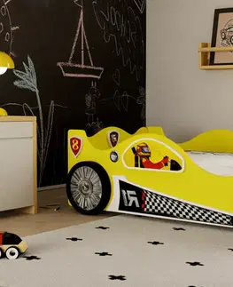Postele Artplast Dětská postel formulka MONZA | žlutá