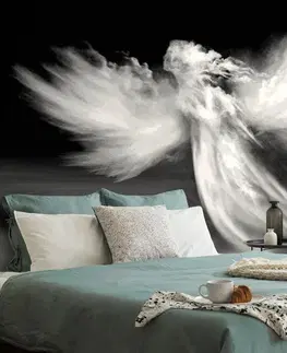 Samolepící tapety Samolepící tapeta černobílá podoba anděla v oblacích