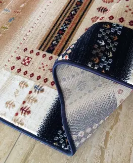 Moderní koberce Moderní koberec s geometrickými vzory v modré barvě