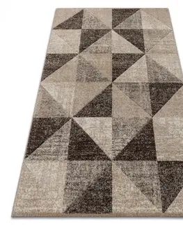 Koberce a koberečky Dywany Lusczow Kusový koberec FEEL Triangle béžovo-hnědý, velikost 80x150