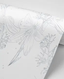 Samolepící tapety Samolepící tapeta něžná lilie v bílém provedení