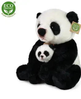 Hračky RAPPA - Plyšová panda s mládětem 27 cm ECO-FRIENDLY