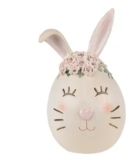 Velikonoční dekorace Dekorace vejce s designem hlavy králíka - 7*7*13 cm Clayre & Eef 6PR3827