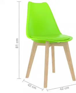 Židle Jídelní židle 4 ks plast / umělá kůže / buk Dekorhome Oranžová