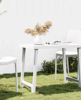Jídelní stoly Kempingový stůl bílý 79 x 56 x 64 cm PP vzhled dřeva