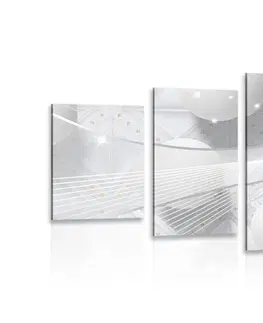 Abstraktní obrazy 5-dílný obraz bílý luxus