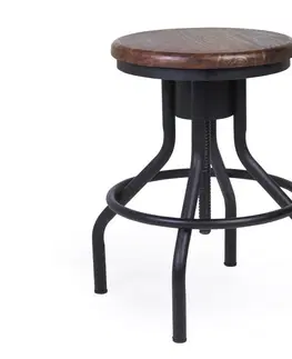Luxusní jídelní židle Estila Industriální židle HIERRO z masivního dřeva a kovu