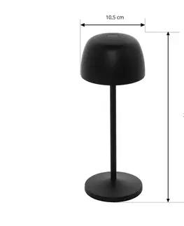 Venkovní osvětlení terasy Lindby Nabíjecí stolní lampa LED Lindby Arietty, černá