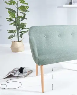 Stylové a luxusní lavice Estila Stylová šedo zelená čalouněná lavice Scandinavia 116cm