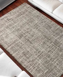 Moderní koberce Moderní jednobarevný béžový koberec do obývacího pokoje