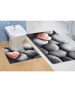 Koberce a koberečky Bellatex Koupelnová předložka Tmavé kameny 3D, 60 x 100 + 60 x 50 cm