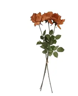 Květiny Umělá květina Růže měděná, 74 cm, 3 ks